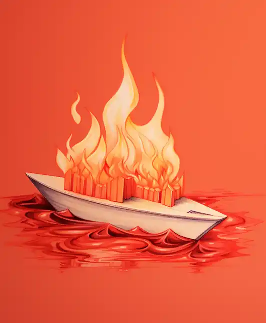 Book Cover for "Burn the Boats"